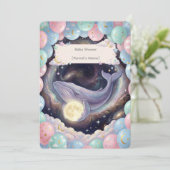 Hemelse Maan Baby Shower Uitnodiging (Staand voorkant)