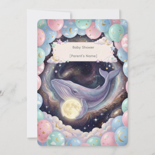 Hemelse Maan Baby Shower Uitnodiging (Voorkant)