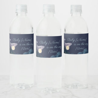 Hemelse Maan Baby Shower Waterfleslabels | W Waterfles Etiket