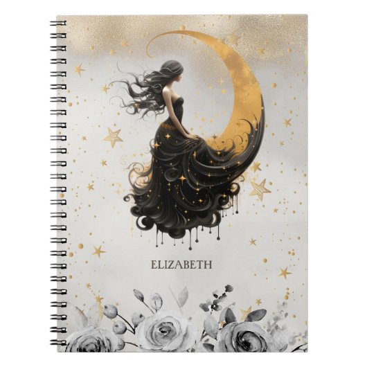Hemelse Maan Bloemen,Sterren  Notitieboek (Voorkant)