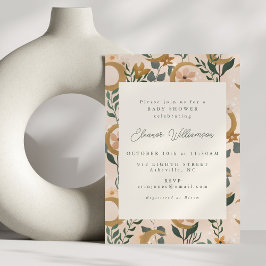 Hemelse Maan Bloemige Boho Neutrale Baby Shower Kaart