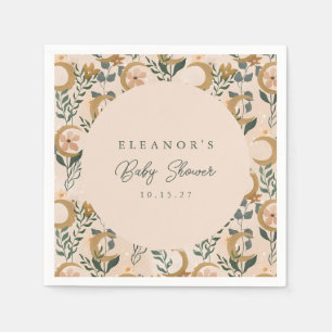 Hemelse Maan Bloemige Boho Neutrale Baby Shower Servet