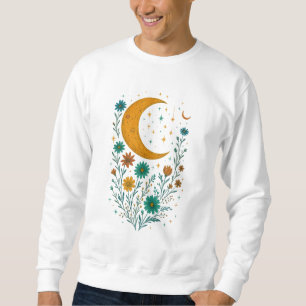 Hemelse Maan Boho Bloemen Best Verkochte Grappige Trui