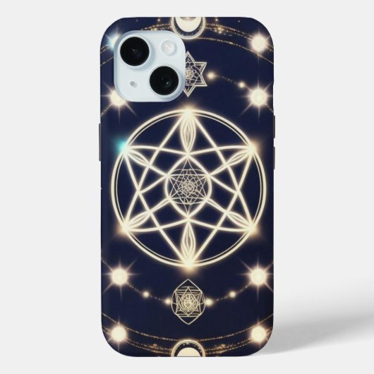 Hemelse Maan Cyclus Mandala – Heilige Geometrie Case-Mate iPhone Case (Achterkant)