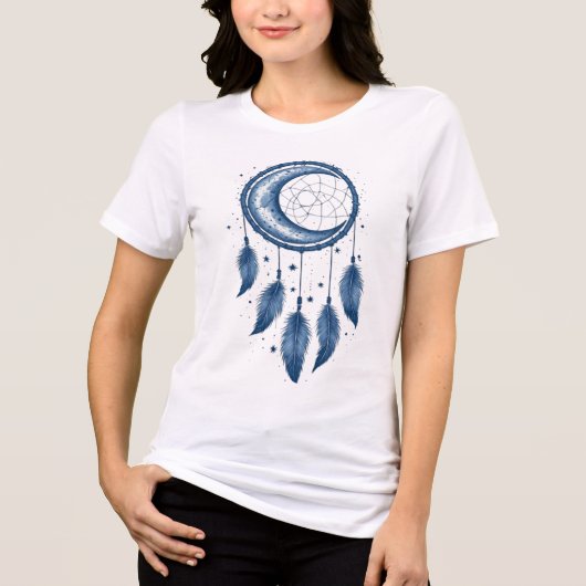 Hemelse Maan Dreamcatcher T-Shirt - Vintage Boho (Voorkant)