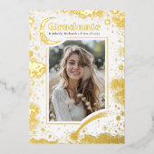 Hemelse Maan en Sterren Afstuderen Foto Afstuderen Folie Uitnodiging (Voorkant)