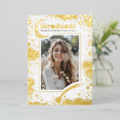 Hemelse Maan en Sterren Afstuderen Foto Afstuderen Folie Uitnodiging (Staand Voorkant)