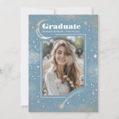 Hemelse Maan en Sterren Afstuderen Foto Afstuderen Kaart (Voorkant)