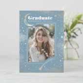 Hemelse Maan en Sterren Afstuderen Foto Afstuderen Kaart (Staand voorkant)