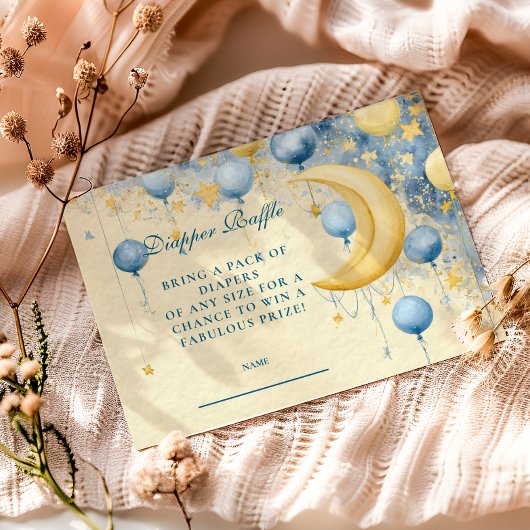 Hemelse Maan en Sterren Diapper Raffle Informatiekaartje