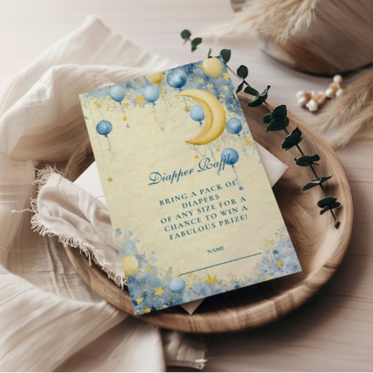 Hemelse Maan en Sterren Diapper Raffle Informatiekaartje