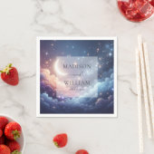 Hemelse Maan en Sterren Gepersonaliseerde Bruiloft Servet (Insitu)