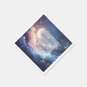 Hemelse Maan en Sterren Gepersonaliseerde Bruiloft Servet (Hoek)