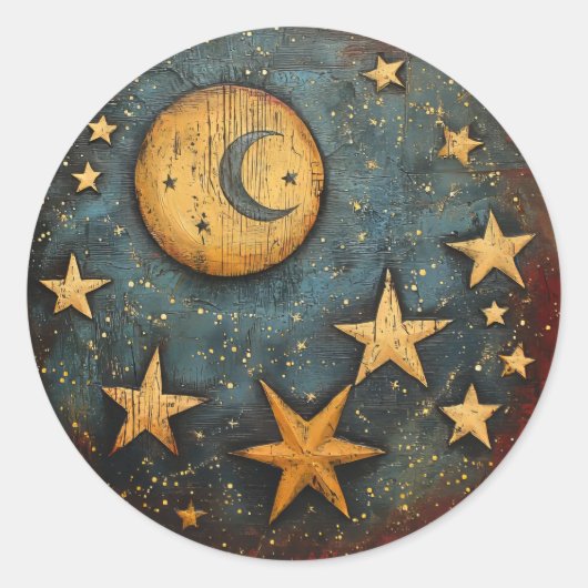 Hemelse Maan en Sterren Stickers (Voorkant)