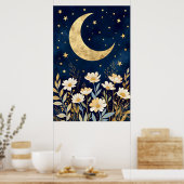 Hemelse Maan en Wilde Bloemen Poster (Keuken)