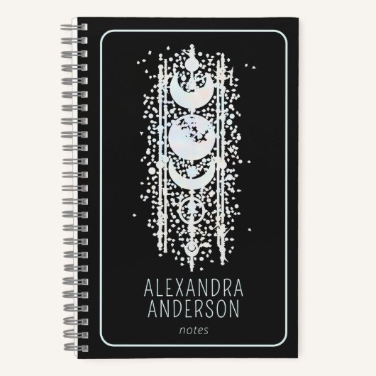 Hemelse Maan Fasen Mystiek Holistisch Spiritueel Notitieboek (Voorkant)