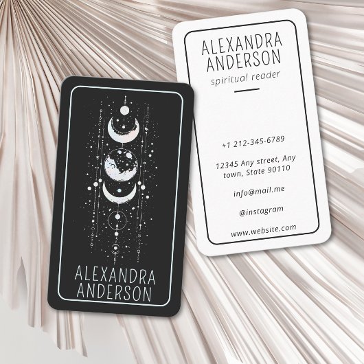 Hemelse Maan Fasen Mystiek Holistisch Spiritueel Visitekaartje
