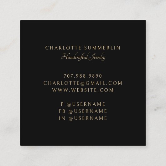 Hemelse Maan Fasen Sieraden Ontwerper Vierkante Visitekaartje (Achterkant)