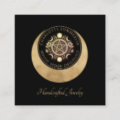 Hemelse Maan Fasen Sieraden Ontwerper Vierkante Visitekaartje (Voorkant)