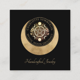 Hemelse Maan Fasen Sieraden Ontwerper Vierkante Visitekaartje