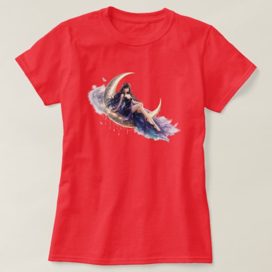 Hemelse Maan Godin Dames T-Shirt | Fantasie A (Design voorkant)