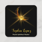 Hemelse Maan Goud Minimaal Vierkante Visitekaartje (Voorkant)