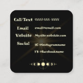 Hemelse Maan Goud Minimaal Vierkante Visitekaartje (Achterkant)