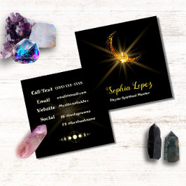 Hemelse Maan Goud Minimaal Vierkante Visitekaartje