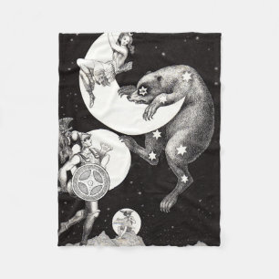 Hemelse Maan Lucht Universum God Nacht Illustratie Fleece Deken