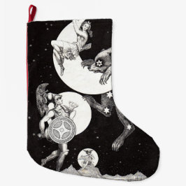 Hemelse Maan Lucht Universum God Nacht Illustratie Kleine Kerstsok
