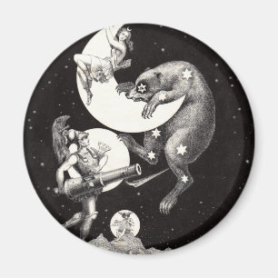 Hemelse Maan Lucht Universum God Nacht Illustratie Magneet