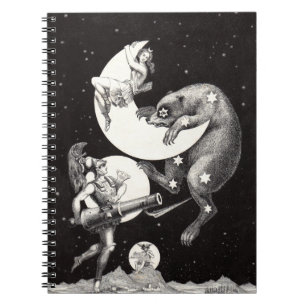 Hemelse Maan Lucht Universum God Nacht Illustratie Notitieboek