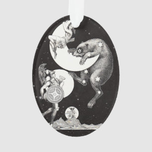 Hemelse Maan Lucht Universum God Nacht Illustratie Ornament