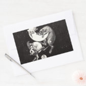 Hemelse Maan Lucht Universum God Nacht Illustratie Rechthoekige Sticker (Envelop)