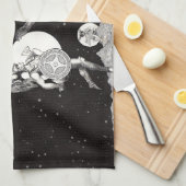 Hemelse Maan Lucht Universum God Nacht Illustratie Theedoek (Quarter Fold)