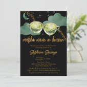 Hemelse Maan Matcha Trouwdag Borrel voor de Bruid Kaart (Staand voorkant)