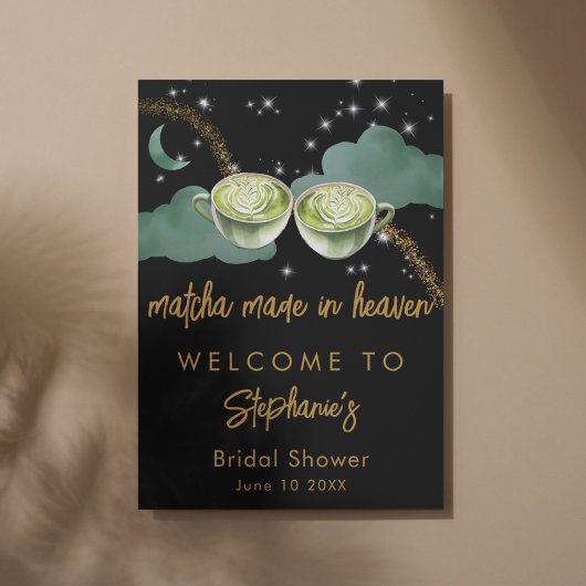 Hemelse Maan Matcha Verloving Feestje Poster