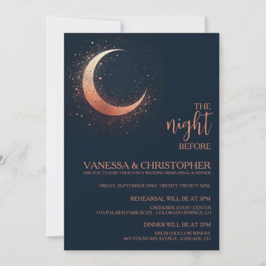Hemelse Maan Nacht Voor De Huwelijksrepetitie Kaart (Voorkant)