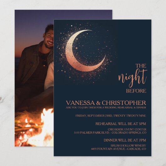 Hemelse Maan Nacht Voor De Huwelijksrepetitie Kaart (Voorkant / Achterkant)