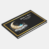 Hemelse maan paar silhouet sterrennacht gastenboek (Hoek)