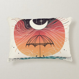 Hemelse Maan paraplu met Star Rain Art Accent Kussen