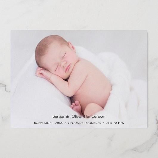 Hemelse Maan Sterren Bloemen Blauw Geboorte Aankon Folie Uitnodiging (Achterkant)