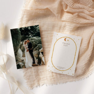 hemelse maan sterren bruiloft foto bedankkaart