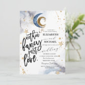 Hemelse Maan, Sterren Bruiloft Kaart (Staand voorkant)