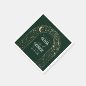 Hemelse Maan Sterren Emerald Green Wedding Servet (Hoek)