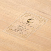 Hemelse Maan Sterren Frame Bruidsdouche Acryl Uitnodigingen (Laagn)