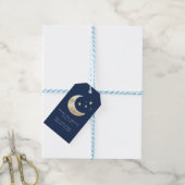 Hemelse Maan & Sterren Over de Maan Baby Shower Cadeaulabel (Met Touw)