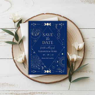 Hemelse maan sterren sterrenbeelden Save the Date Kaart