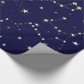 Hemelse Maan Sterrenbeeld Blauw Cadeaupapier (Hoek)