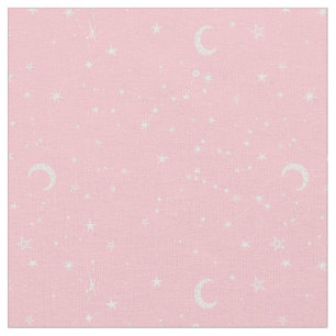 Hemelse Maan Sterrenbeeld Roze Stof